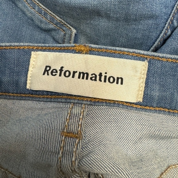 REFORMATION High Rise Skinny Jeans True Blue 24 - Picture 8 of 11
